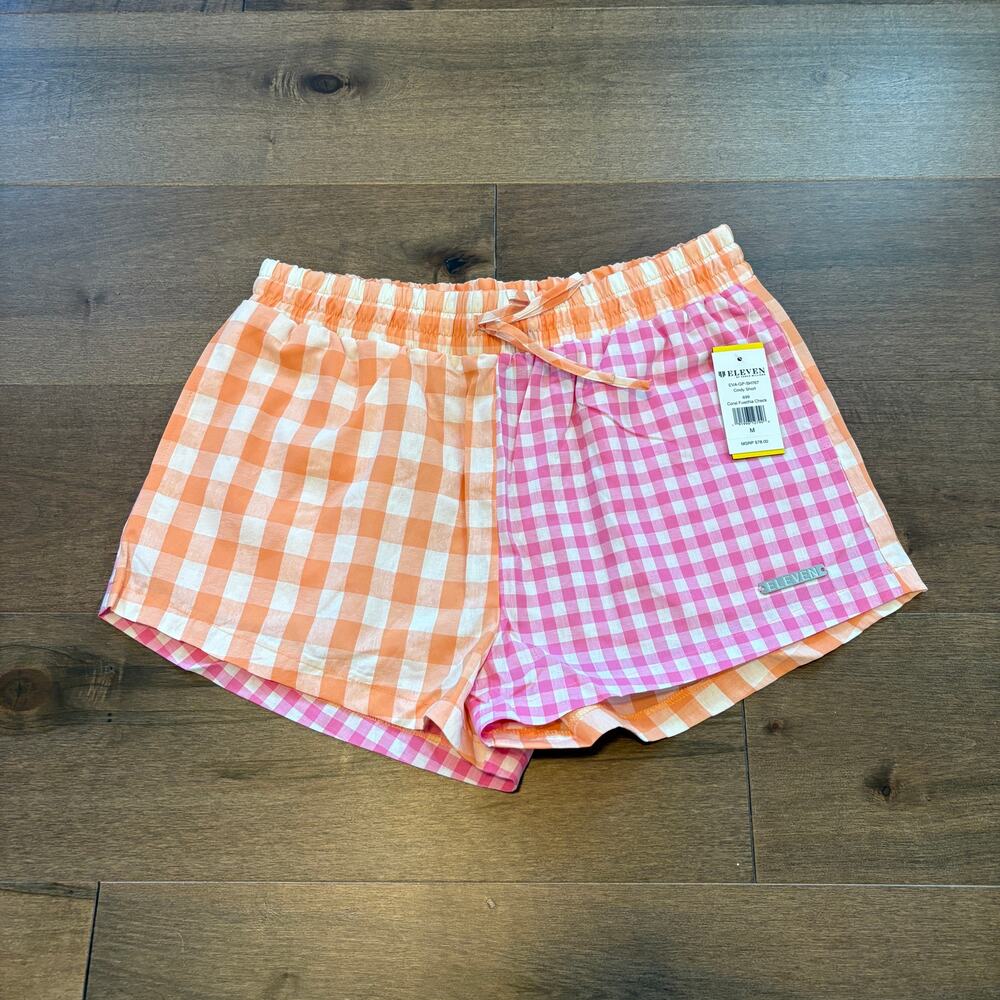 Eleven By Venus Williams Women’s Cindy Short Coral Fuschia Check size Medium NWT